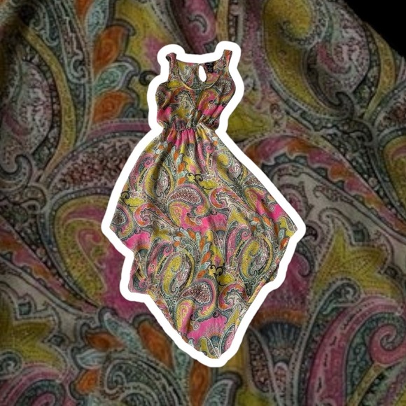 rue 21. Dresses & Skirts - Rue21 Women's Small Boho Y2K Spring Dress Paisley Print Handkerchief Fairy Flowy